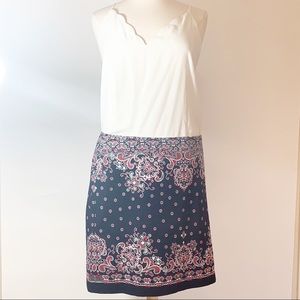 Talbots Red White & Blue Paisley Pencil Skirt 20